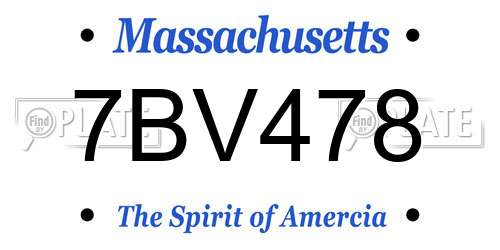 7BV478 Massachusetts License Plate