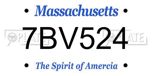 7BV524 Massachusetts License Plate