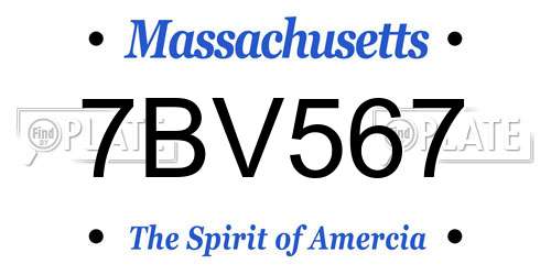 7BV567 Massachusetts License Plate