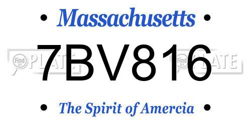 7BV816 Massachusetts License Plate