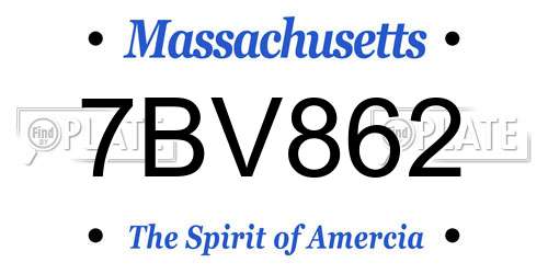 7BV862 Massachusetts License Plate