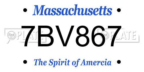 7BV867 Massachusetts License Plate