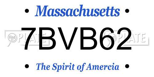 7BVB62 Massachusetts License Plate