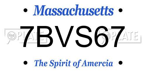 7BVS67 Massachusetts License Plate