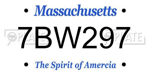 7BW297 Massachusetts License Plate