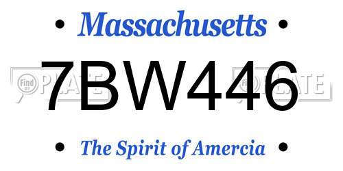 7BW446 Massachusetts License Plate