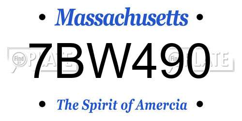 7BW490 Massachusetts License Plate