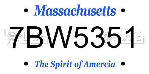 7BW5351 Massachusetts License Plate