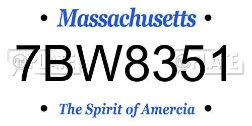 7BW8351 Massachusetts License Plate