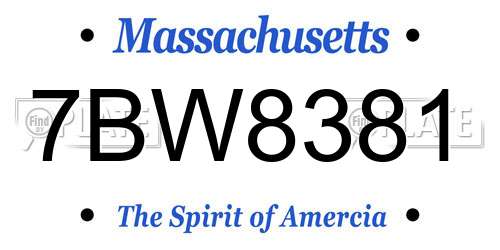 7BW8381 Massachusetts License Plate