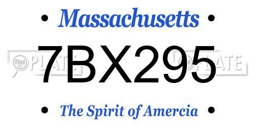 7BX295 Massachusetts License Plate