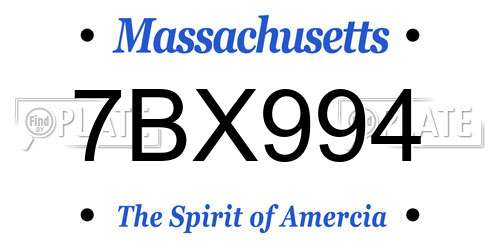 7BX994 Massachusetts License Plate
