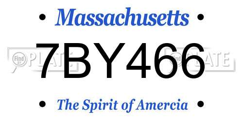 7BY466 Massachusetts License Plate