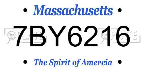 7BY6216 Massachusetts License Plate