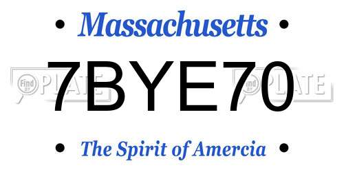 7BYE70 Massachusetts License Plate