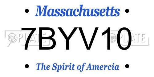 7BYV10 Massachusetts License Plate