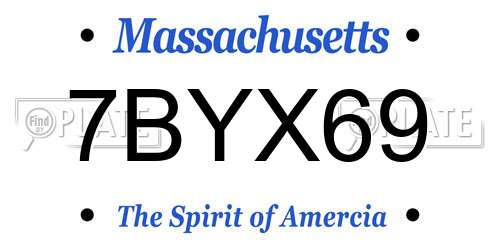 7BYX69 Massachusetts License Plate