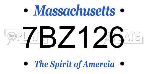 7BZ126 Massachusetts License Plate
