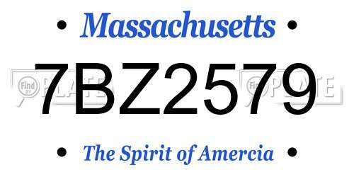 7BZ2579 Massachusetts License Plate