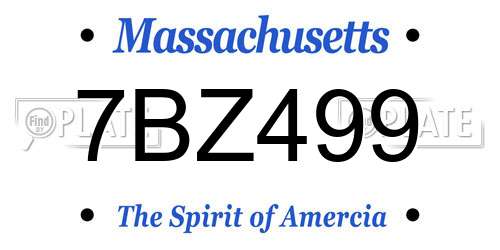 7BZ499 Massachusetts License Plate