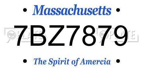 7BZ7879 Massachusetts License Plate