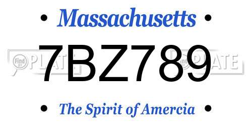 7BZ789 Massachusetts License Plate