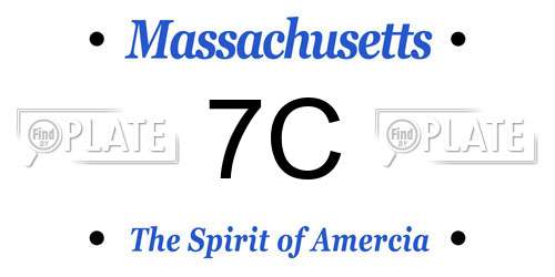 7C Massachusetts License Plate