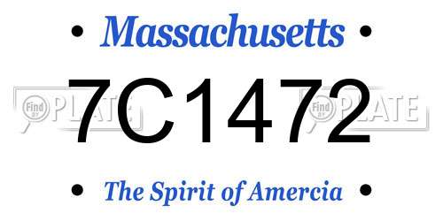 7C1472 Massachusetts License Plate