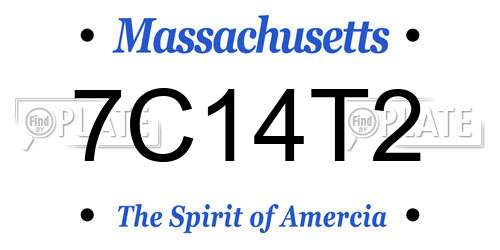 7C14T2 Massachusetts License Plate
