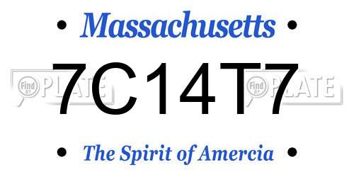 7C14T7 Massachusetts License Plate