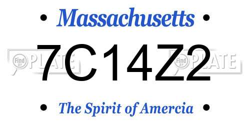 7C14Z2 Massachusetts License Plate