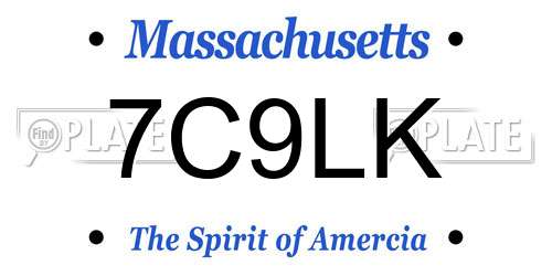 7C9LK Massachusetts License Plate
