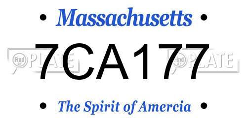 7CA177 Massachusetts License Plate