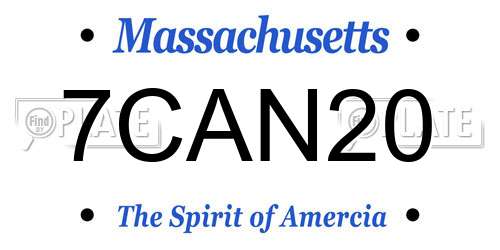 7CAN20 Massachusetts License Plate