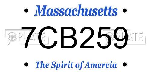 7CB259 Massachusetts License Plate
