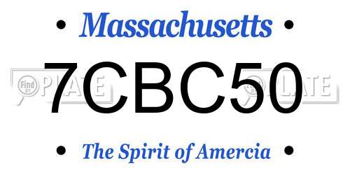 7CBC50 Massachusetts License Plate