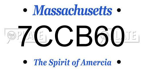 7CCB60 Massachusetts License Plate