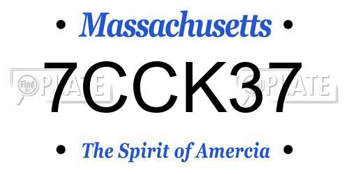 7CCK37 Massachusetts License Plate