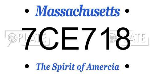 7CE718 Massachusetts License Plate