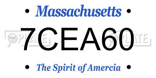 7CEA60 Massachusetts License Plate