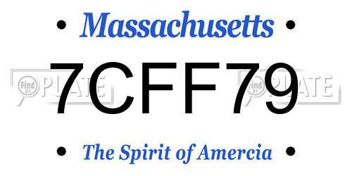 7CFF79 Massachusetts License Plate