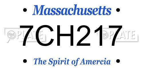 7CH217 Massachusetts License Plate