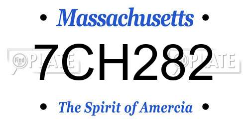 7CH282 Massachusetts License Plate
