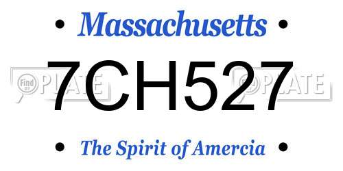 7CH527 Massachusetts License Plate