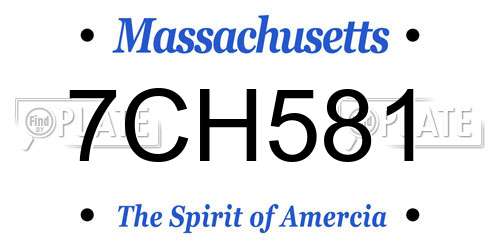 7CH581 Massachusetts License Plate