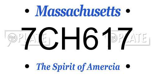 7CH617 Massachusetts License Plate