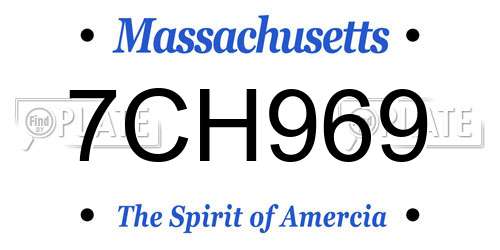 7CH969 Massachusetts License Plate