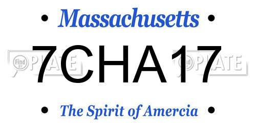7CHA17 Massachusetts License Plate