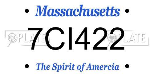 7CI422 Massachusetts License Plate