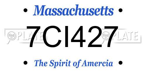 7CI427 Massachusetts License Plate